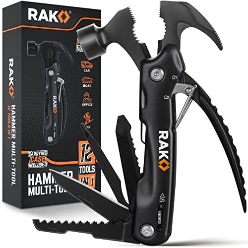 RAK Hammer Multitool Birthday Gifts for Men - Cool Unique Gifts For Men Who Have Everything - Compact DIY Survival Multi Tool Gfit for Men, Husband, Handyman - Backpacking & Camping Accessories