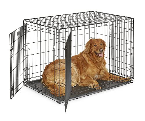 MidWest Homes for Pets Newly Enhanced Double Door iCrate Dog Crate, Includes Leak-Proof Pan, Floor Protecting Feet, Divider Panel & New Patented Features