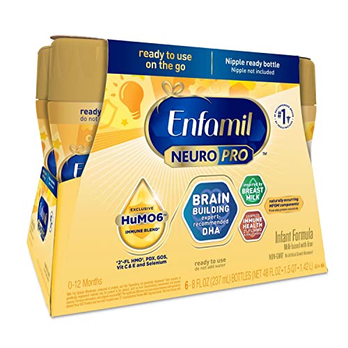Enfamil NeuroPro Ready-to-Use Baby Formula, Ready to Feed, Brain and Immune Support with DHA, Iron and Prebiotics, Non-GMO, 8 Fl Oz (Pack of 6)