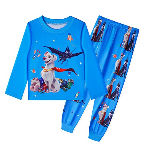 YY-one Boys Super Dog Pants Sets Toddler Boy Pets Long Sleeve Shirt 2Pcs Clothing Set Kids Playwear Casual Wear 3-6 Years, A-blue, 4-5T