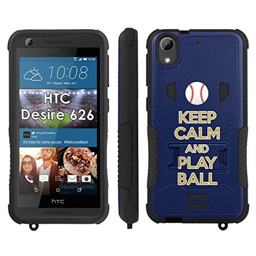 Flak Jacket Dual Armor with Kick-Stand Phone Cover, Keep Calm and Play Ball - San Diego - Mobiflare HTC Desire 626 Flak Jacket Dual Armor with Kick-Stand Phone Case