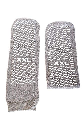 XX-Large Slip Stop Single Tread Slipper Socks (6 Pairs) (Gray)