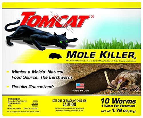 Tomcat Mole Killer, Mimics Natural Food Source, Poison Kills in a Single Feeding, 10 Worms For Rodents