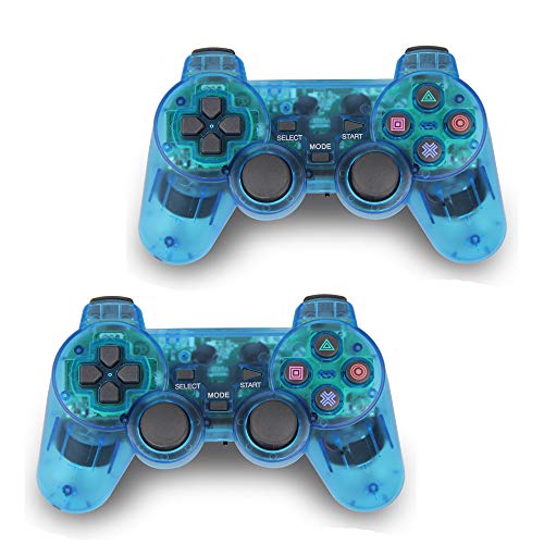 2pcs Pack PS2 Wireless Controller, Double Vibration Gamepad Remote for Sony PS2 PlayStation 2