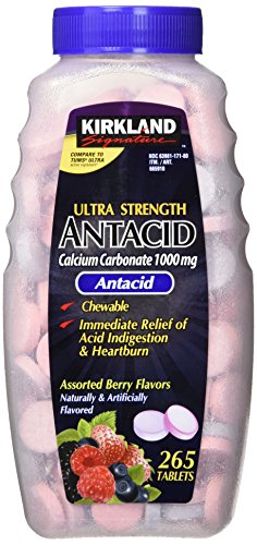 Kirkland Signature Chewable Ultra Strength Antacid / Calcium SUpplement 1000mg 265 Count (Pack of 2)
