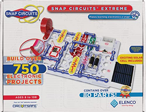 Snap Circuits Extreme SC-750 Electronics Exploration Kit Over 750 Projects Full Color Project Manual 80 Parts STEM Educational Toy for Kids 8+