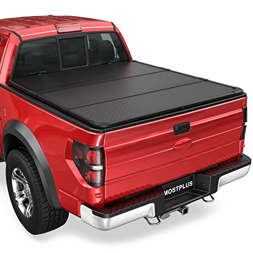 MOSTPLUS Tri-Fold Hard Truck Bed Tonneau Cover On Top Compatible for 2015-2023 Ford F150 F-150 Bed 3 Fold Styleside Solid (5.5 FT Feet Bed) 66 Inch