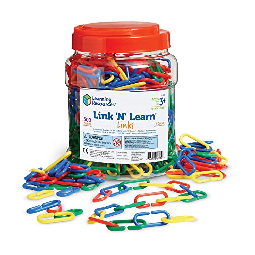 Learning Resources Link 'N' Learn Links - 500 Pieces, Ages 3+ Preschool Learning Supplies, Toddler Learning Toys