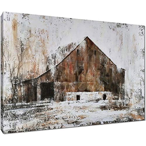 NdcSkyArt Farmhouse Wall Art, Country Vintage Rustic Wall Decor Canvas Paintings for Living Room Home, Large Barn Artwork Ready to Hang (28Wx20H)