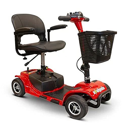 Deluxe Scooters Portable Scooter 4 Wheel Travel Mobility Scooter - Red