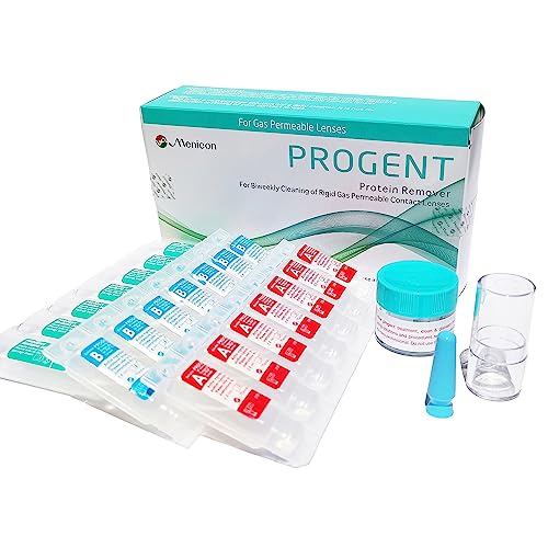 Box O' Mart Menicon Progent 7 Treatment Biweekly Gas Permeable Contact Lens Cleaner and DMV Scleral Lens Remover Inserter, Bundle of 2 Items 22 Piece Set