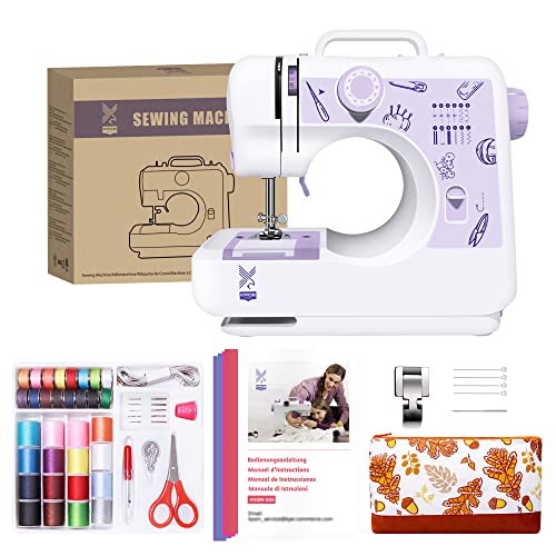 KPCB Sewing Machine for Beginners 12 Stitches with Reverse Stitch… (Large, Purple)