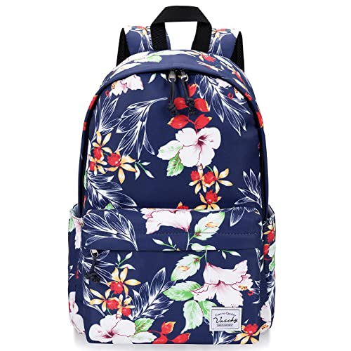 VASCHY Backpack for Women, Water Resistant High School Girls Bookbag Travel Backpack for Teens with Water Bottle Pockets