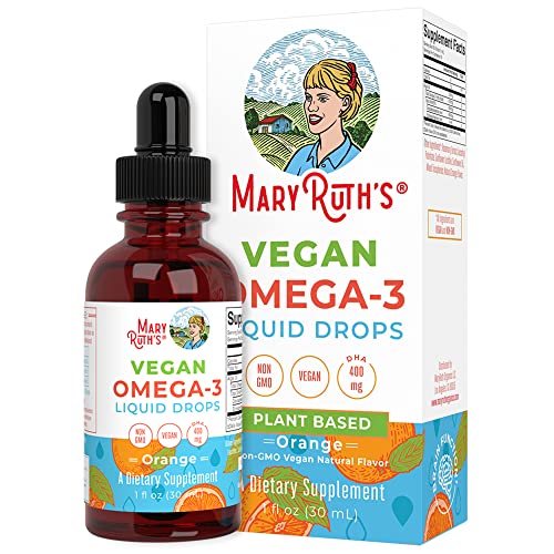 MaryRuth's Omega 3 Liquid Drops | 400mg DHA Per Serving | Omega 3 for Immune Support | Overall Health | for The Whole Family | 1 Fl Oz