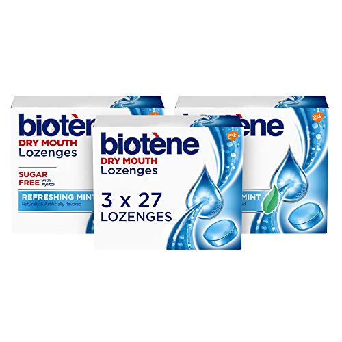 biotène Dry Mouth Lozenges for Dry Mouth and Fresh Breath, Dry Mouth Relief and Breath Freshener, Refreshing Mint - 27 Count (Pack of 3)