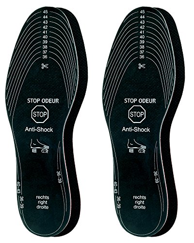 pedag Stop Odeur Odor Absorbing Insoles, Latex Super Effective Activated Charcoal, 2 Count