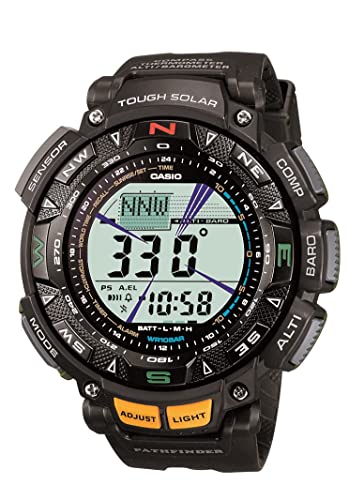 Casio Men's PRO TREK Stainless Steel Quartz Watch with Resin Strap, Black, (Model: PAG-240-1CR)