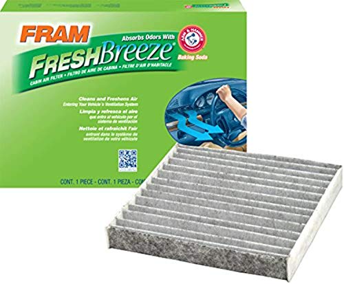 FRAM Fresh Breeze Cabin Air Filter Replacement for Car Passenger Compartment w/Arm and Hammer Baking Soda, Easy Install, CF10285 for Toyota Vehicles, white