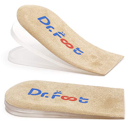 Dr.Foot Adjustable Orthopedic Heel Lift Inserts, Height Increase Insole for Leg Length Discrepancies, Heel Spurs, Heel Pain, Sports Injuries, and Achilles tendonitis (Beige, 3 Layers)