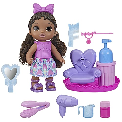 Baby Alive Sudsy Styling Doll, Black Hair, Includes 12-Inch, Salon Chair, Toys for 3 Year Old Girls and Boys and Up
