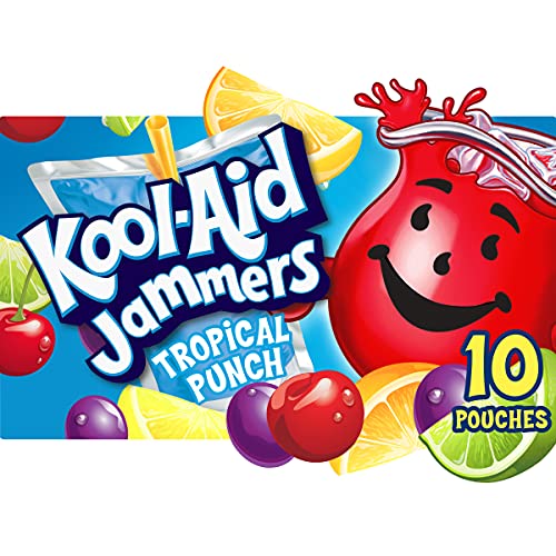 Kool-Aid Jammers Tropical Punch Flavored Juice Drink (40 Pouches, 4 Boxes of 10)