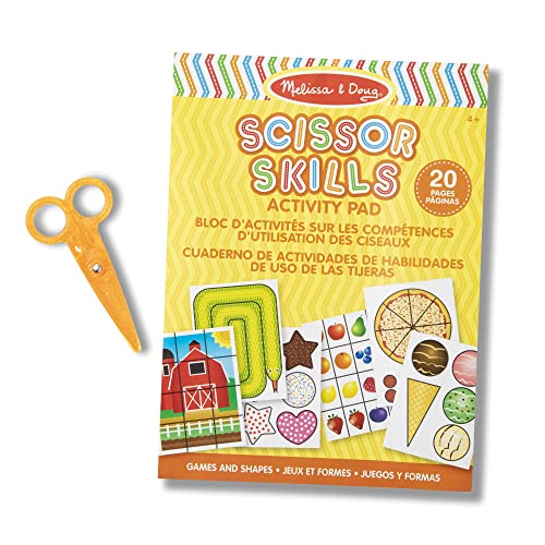 Melissa & Doug Scissor Skills Activity Book With Pair of Child-Safe Scissors (20 Pages)