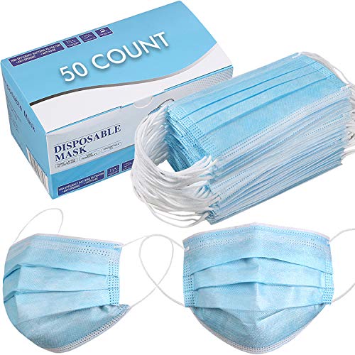 Disposable Face Mask - Pack of 50 - Blue