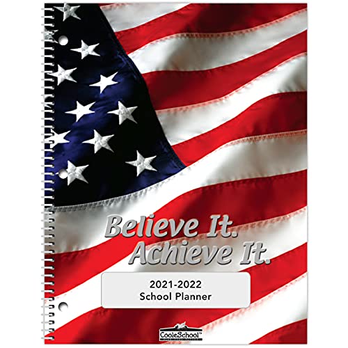 Coole School 2021-2022 Middle/High School Student Planner - 8.5'X11' - Believe It Achieve It Cover - Durable Poly Plastic Cover