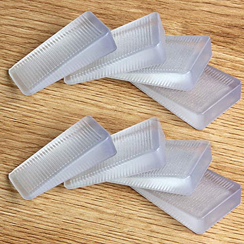 Tahikem 8 Pcs Plastic Clear Table Shims, Level Wedge for Home Improvement, Toilet Shims for Leveling, Have Extreme Weight Capacity, Weather Resistant, Perfect for Fixing Wobbly Furniture (Transparent)