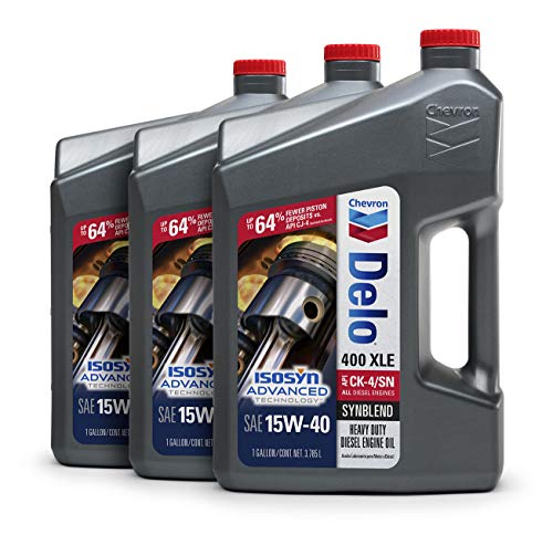 Chevron Delo 400 XLE SAE Synblend Synthetic Blend Oil 15W40, 1 Gallon, Case of 3