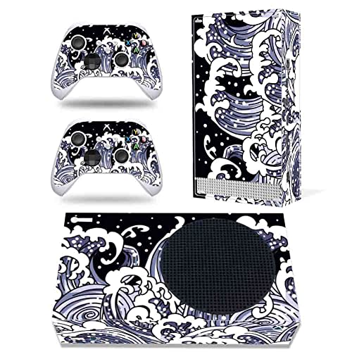 Xbox Series S Full Body Skin Stickers Protective Cover for Microsoft Xbox Series S Console and Vinyl Decal Controllers(sea Wave)