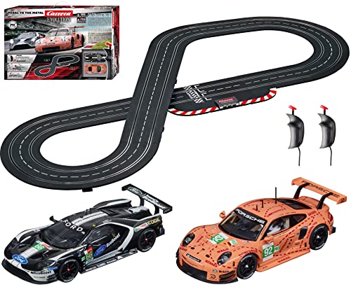 Carrera/Premium Hobbies Pedal to The Metal Porsche vs Ford 1:32 Scale Slot Car Race Set