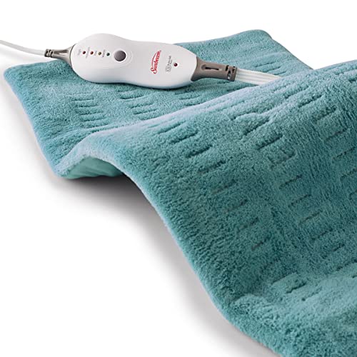 Sunbeam Heating Pad for Back, Neck, and Shoulder Pain Relief with Auto Shut Off, XL 12 x 24', Teal