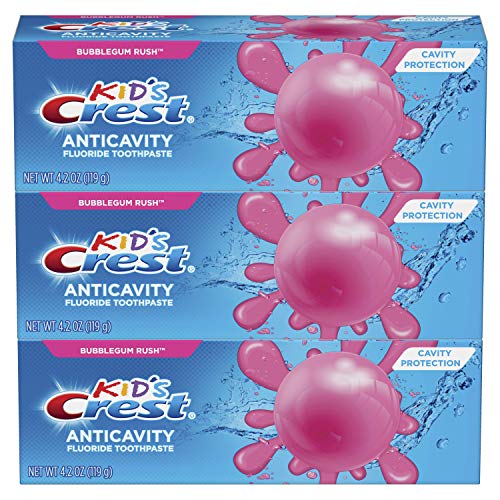 Crest Kid's Cavity Protection Fluoride Toothpaste, Bubblegum Rush, 3 Count