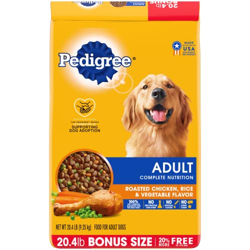 PEDIGREE Complete Nutrition Adult Dry Dog Food Roasted Chicken, Rice & Vegetable Flavor Dog Kibble, 20.4 lb. Bonus Bag