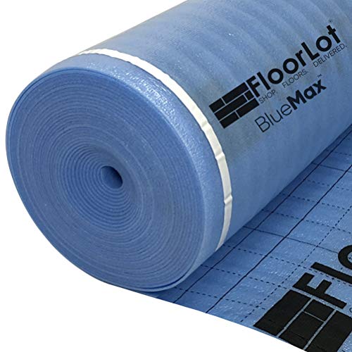 Floorlot: BlueMax Laminate & Wood Flooring Underlayment with 2X Double Moisture Barrier (200sqft Roll, 3mm Thick)