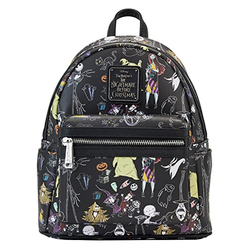 Loungefly Disney Nightmare Before Christmas All Over Print Womens Double Strap Shoulder Bag Purse