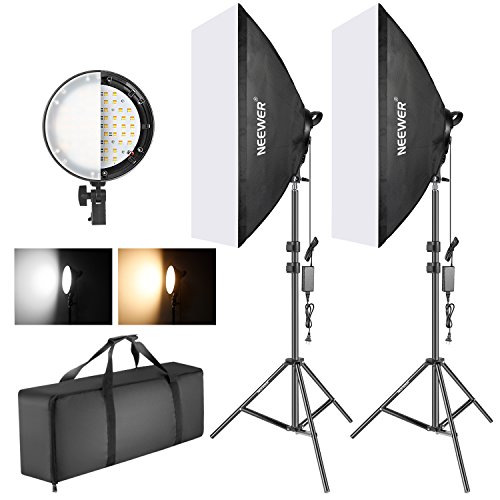 Neewer Photography Bi-color Dimmable LED Softbox Lighting Kit:20x27 inches Studio Softbox, 45W Dimmable LED Light Head with 2 Color Temperature and Light Stand for Photo Studio Portrait,Video Shooting