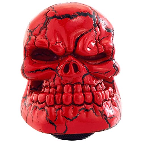 Lunsom Skull Shift Knobs Resin Shifter Head Most Car Transmission Shifting Stick Handle Fit Most Automatic Manual Vehicle (Red)