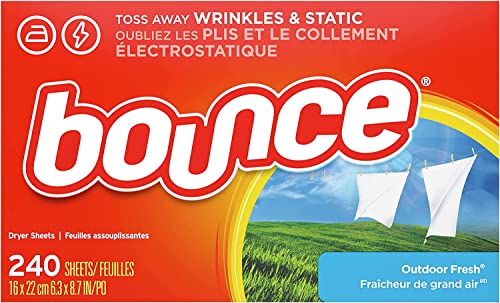 Bounce Dryer Sheets Laundry Fabric Softener, Outdoor Fresh, 240 Count