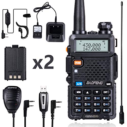 BaoFeng UV-5R Ham Radio BaoFeng Radio with Extra 1800mAh Battery and TIDRADIO 771 Antenna Dual Band Ham Radio Handheld Includes Full Kit BaoFeng Walkie Talkie