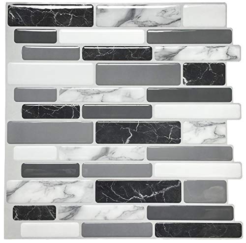 Art3d Peel and Stick Wall Tile for Kitchen Backsplash, 12'x12', (10 Tiles)