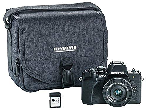 Olympus OM-D E-M10 Mark III Camera Kit with 14-42mm EZ Lens (Black), Camera Bag & Memory Card, Wi-Fi Enabled, 4K Video, US Only