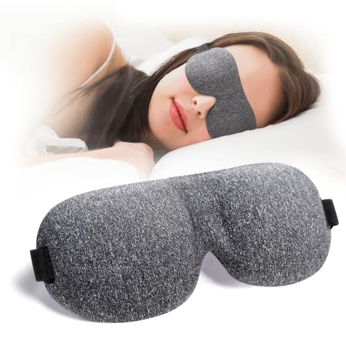 Sleep Mask for Back and Side Sleeper, 100% Block Out Light, Eye Mask Sleeping of 3D Night Blindfold, Ultralight Travel Eye Cover