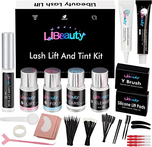 Libeauty Eyelash Lift and Color Kit Brow Lamination Kit with Black Color Semi-Permanent Eyebrow Lasts For 6-8 Weeks lash Perm Kit Diy Professional Use at Home & Salon Supplies
