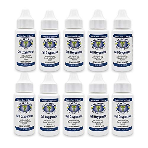 California Nutrition Cell Oxygenator 1 Fl Oz Bottle (Pack of 10), Liquid Oxygen Drops Daily Nutritional Supplement