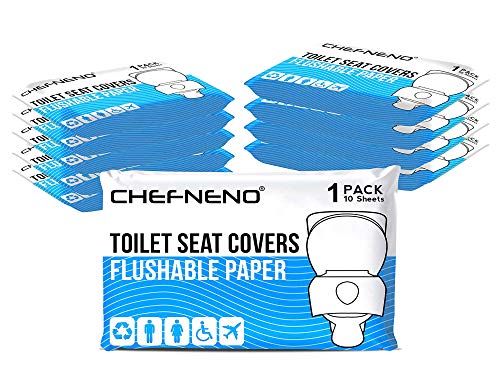 Toilet Seat Covers Paper Flushable (100 Pack | 100 Sheets) - Flushable Paper Toilet Seat Covers for Adults and Kids Potty Training - Travel Accessories for Public Restrooms, Airplane, Camping