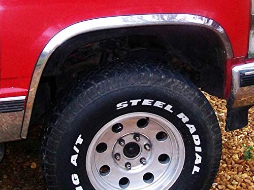 QAA is Compatible with 1988-1998 Chevrolet Silverado 4 Piece Molded Stainless Steel Wheel Well Fender Trim Molding. WZ18181