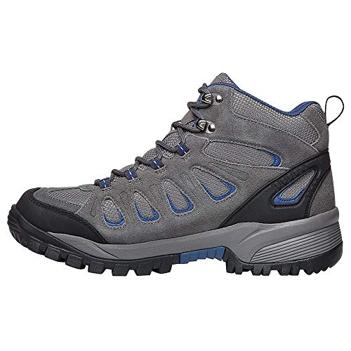 Propét Mens Ridge Walker Hiking Boot, Grey/Blue, 12 X-Wide US