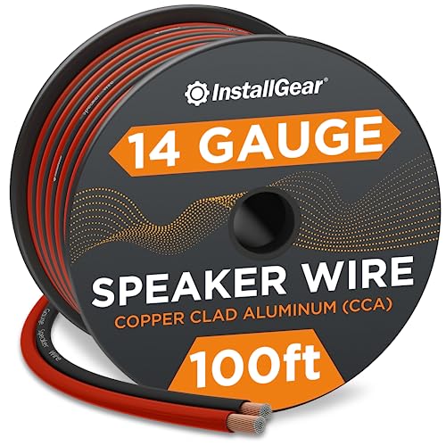 InstallGear 14 Gauge Speaker Wire Cable (100 Foot) - 14 AWG True Spec and Soft Touch - Red/Black (Great Use for Car Stereos, Home Theater, Surround Sound, Radio)